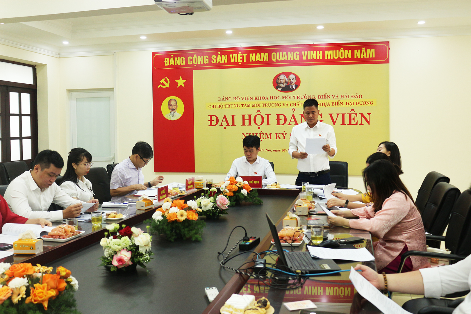 Đại hội Đảng viên nhiệm kỳ 2025-2027 Chi bộ Trung tâm môi trường và chất thải nhựa biển, đại dương
